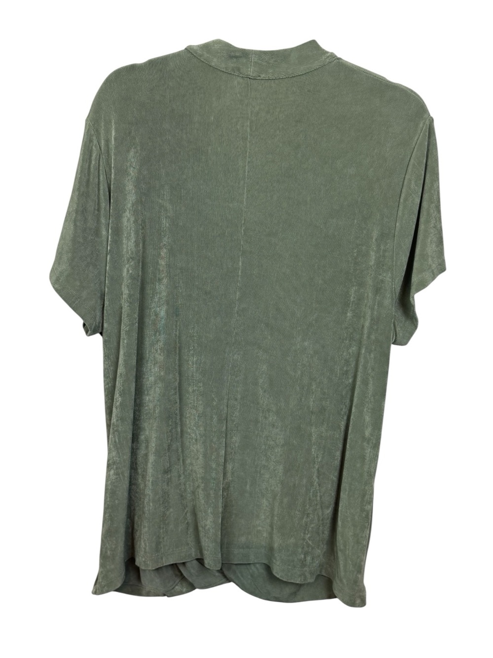 Chicos Travelers Draped Crossover Slinky Stretch Top Womens 4 20/22 green - Picture 2 of 5